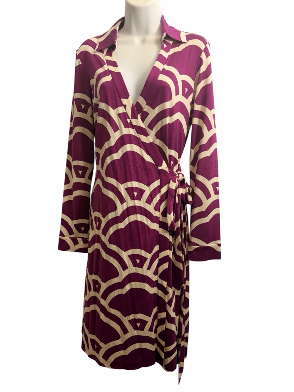 Diane Von Furstenberg New Jeanne Two Vintage Graphic Clouds Size 10 NWT